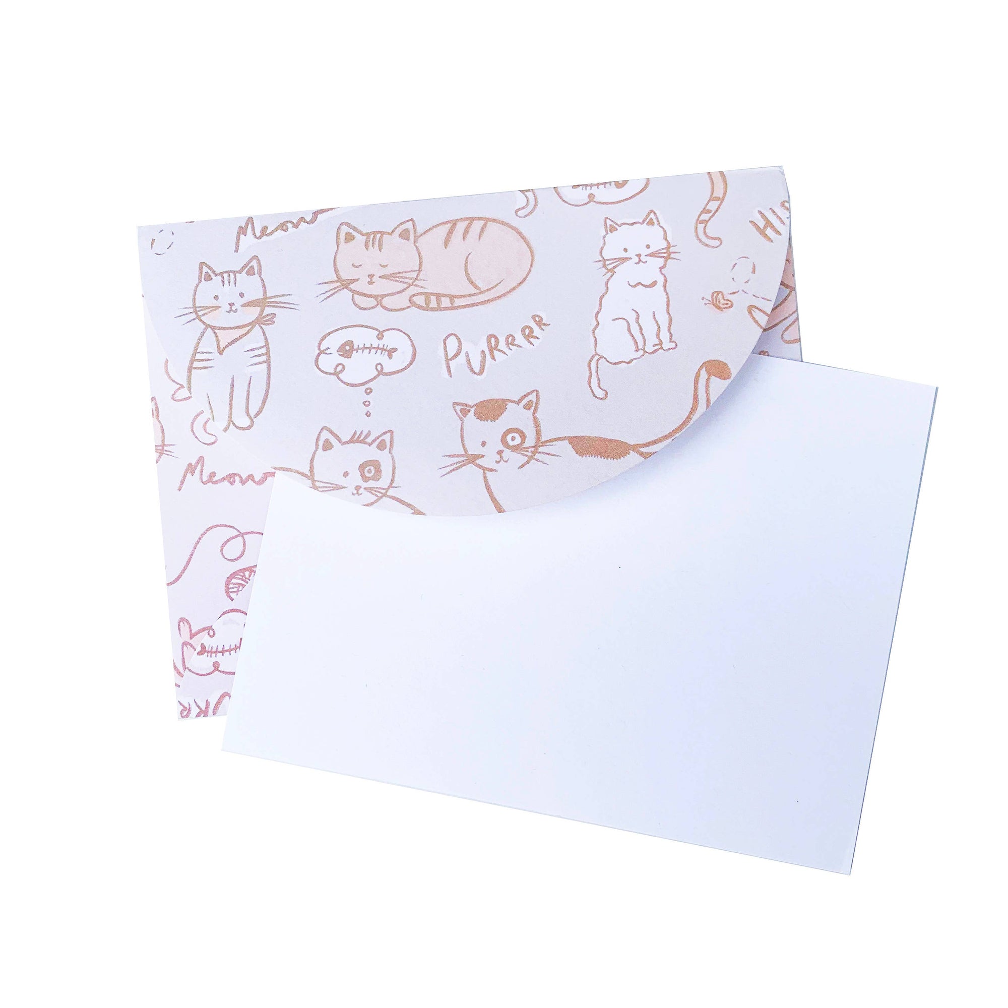Cat Patterned Envelope Note Set