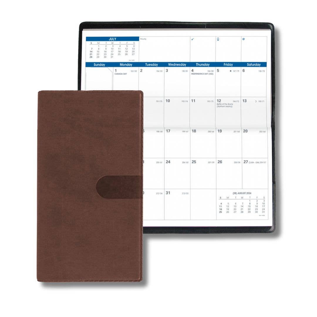 Quo Vadis "Visoplan" 12 Month Planner Calendar for 2026: Brown