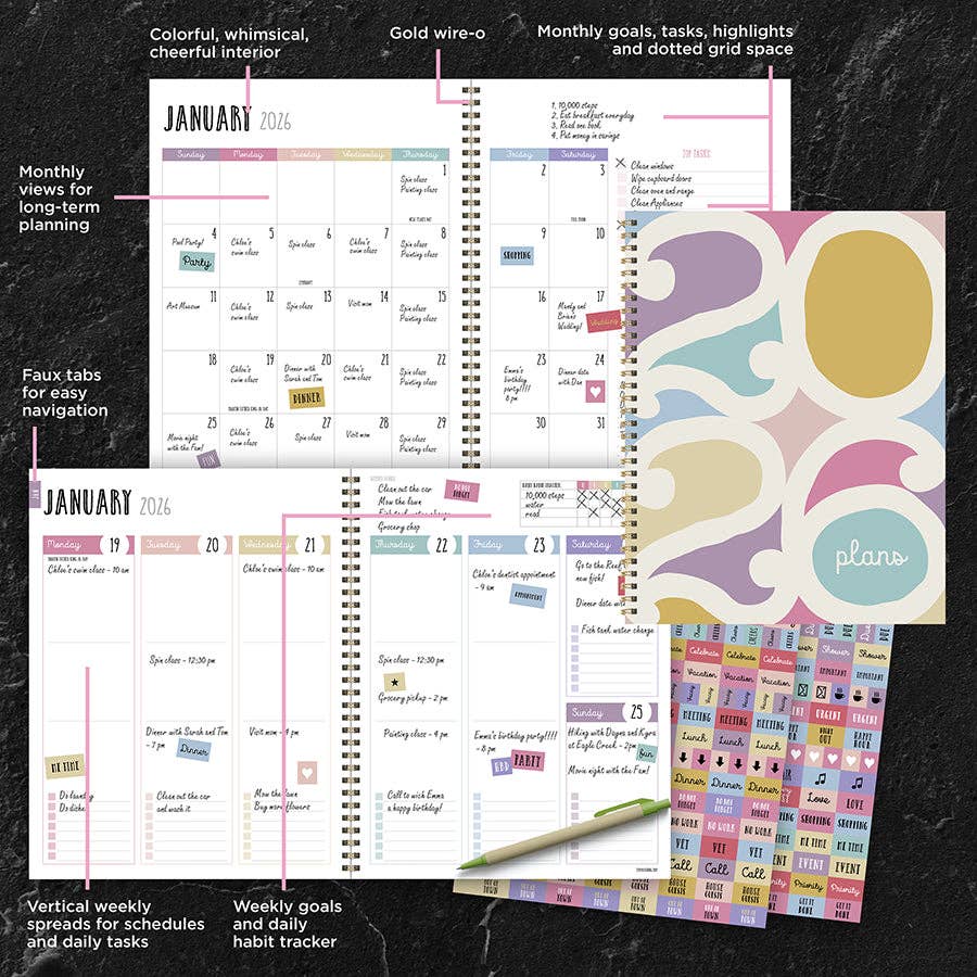 2026 Joyful Year Large Weekly Monthly Planner