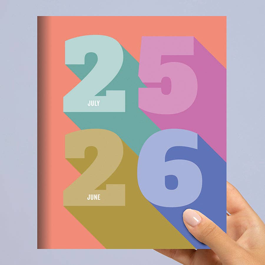 July 2025 - June 2026 Big Bold Medium Monthly Planner