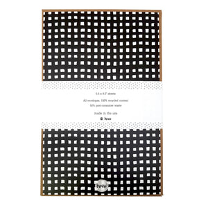 Black Gingham Letter Writing Stationery Set