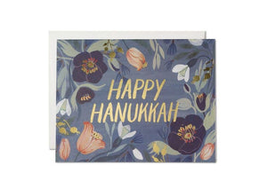 Hanukkah Flowers Hanukkah greeting card: Singles