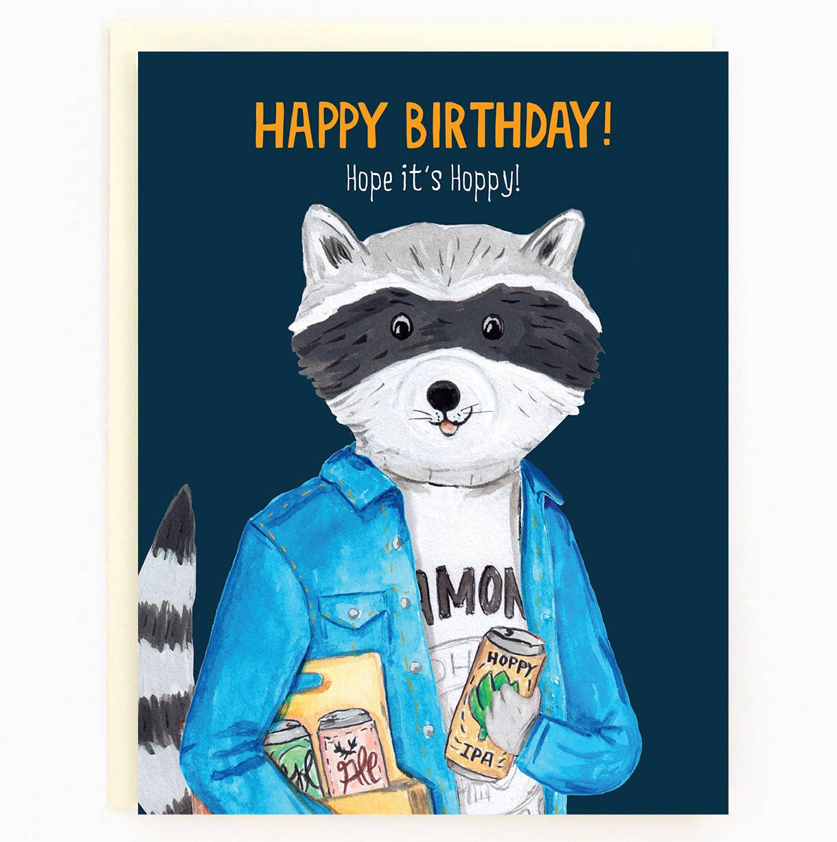 Birthday Raccoon Beer Card
