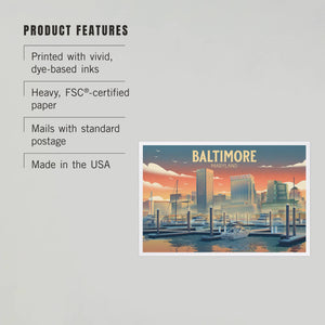 PREMIUM POSTCARDS Baltimore, Maryland Lithograph City Series