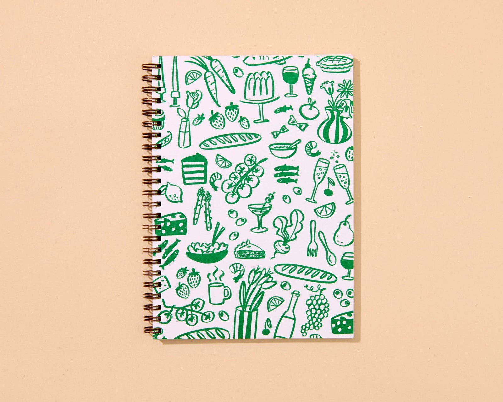 Icons A5 Letterpress Spiral Notebook - Made in USA - Food - Snack - Dinner Party - Charcuterie - Housewarming Gift - Recipe Journal - Back to School