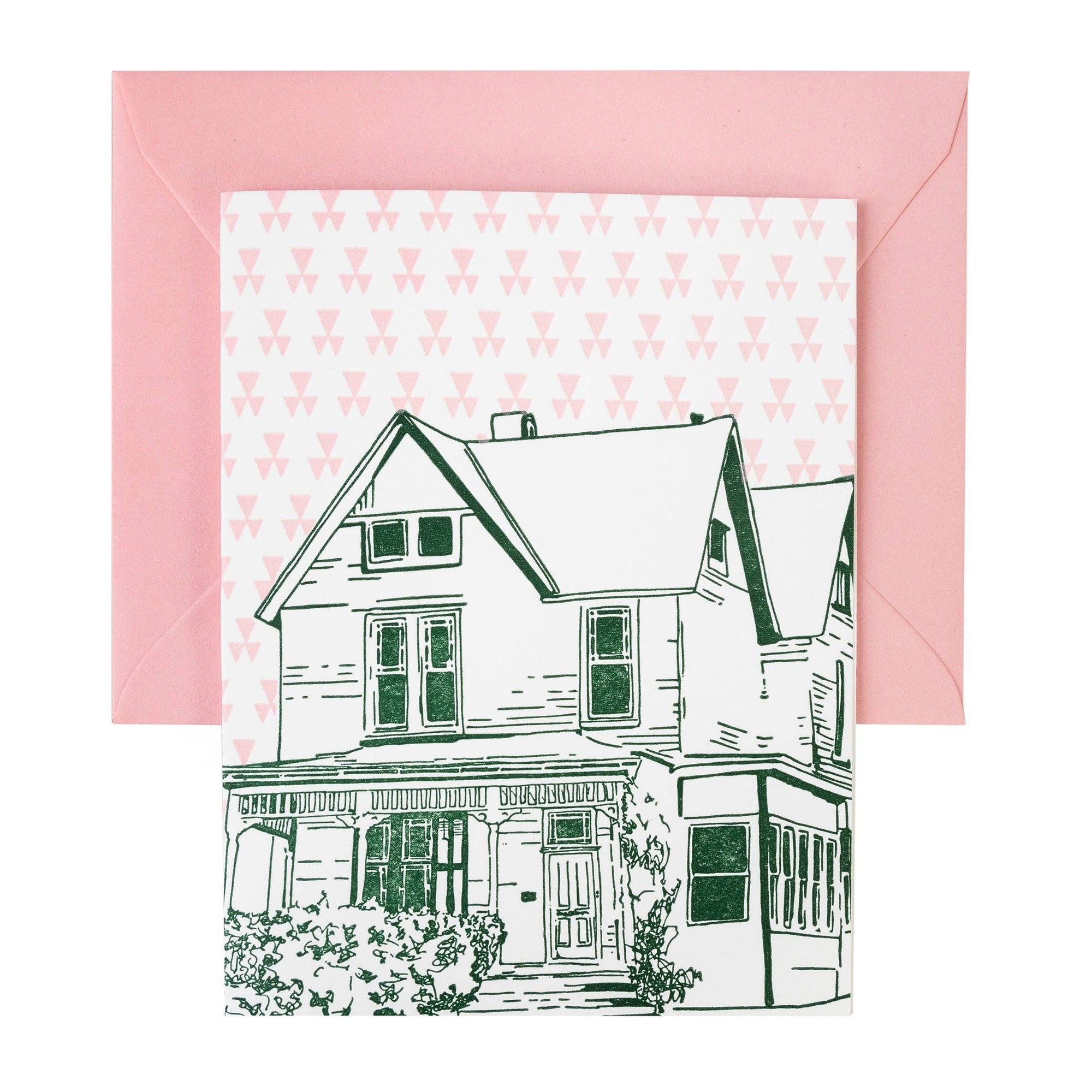 Baltimore Maryland | Victorian House card: Pink & green / Individual Card