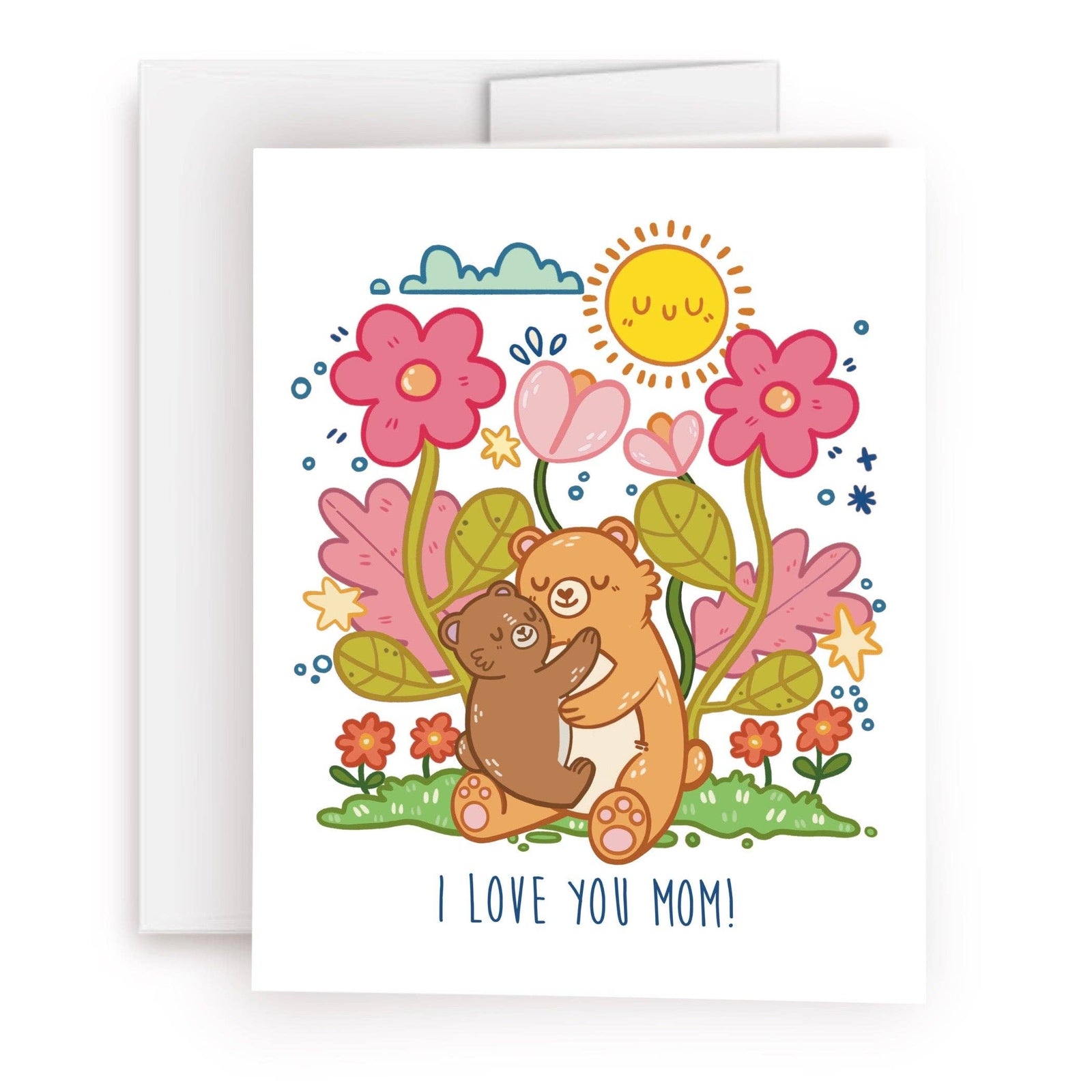 I Love You Mom Bear Hug Mother’s Day Greeting Card