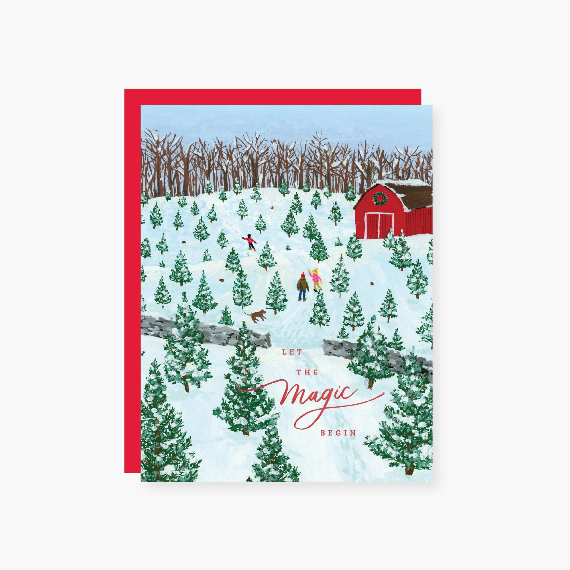 Magical Tree farm holiday card: Single card