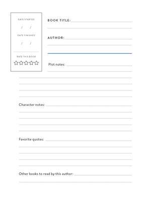 Bibliophile Reader's Journal