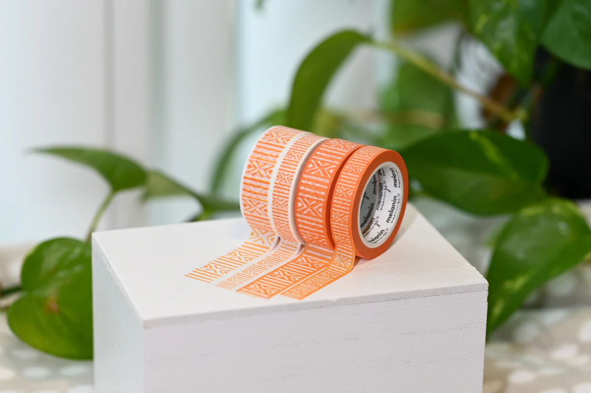 Mudcloth African Textile Inspired Washi Tape Set: Sunkist