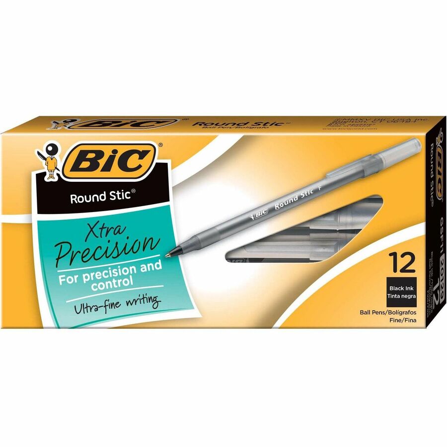 BIC Round Stic Ballpoint Pens - 1 Dozen