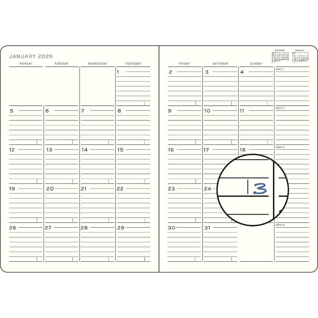 B5 2026 Monthly Planner with Notebook, LEUCHTTURM1917