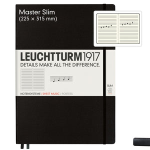 A4+ Sheet Music Master Classic Notebook Slim Hardcover, LEUCHTTRUM1917