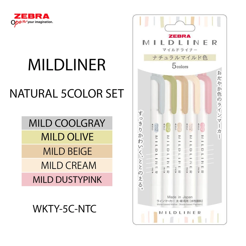 ZEBRA Mildliner Highlighter 5COLOR SET