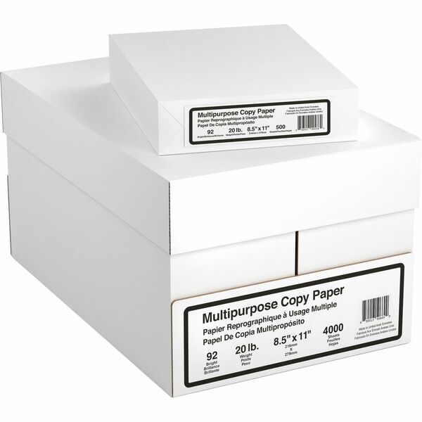 Multipurpose Copy Paper, 20 LB, 92 Bright, 8 1/2" x 11"