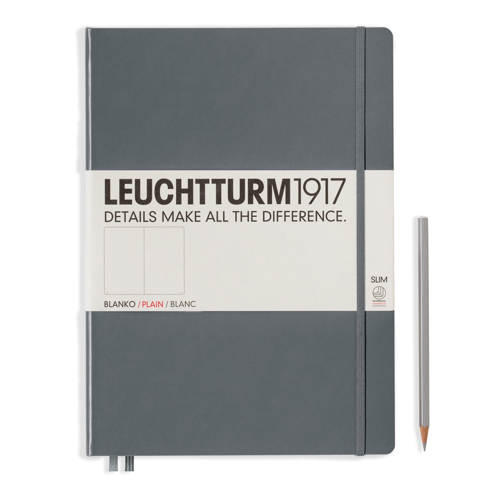 A4+ Blank Master Classic Notebook Slim Hardcover, LEUCHTTURM1917 Port Red
