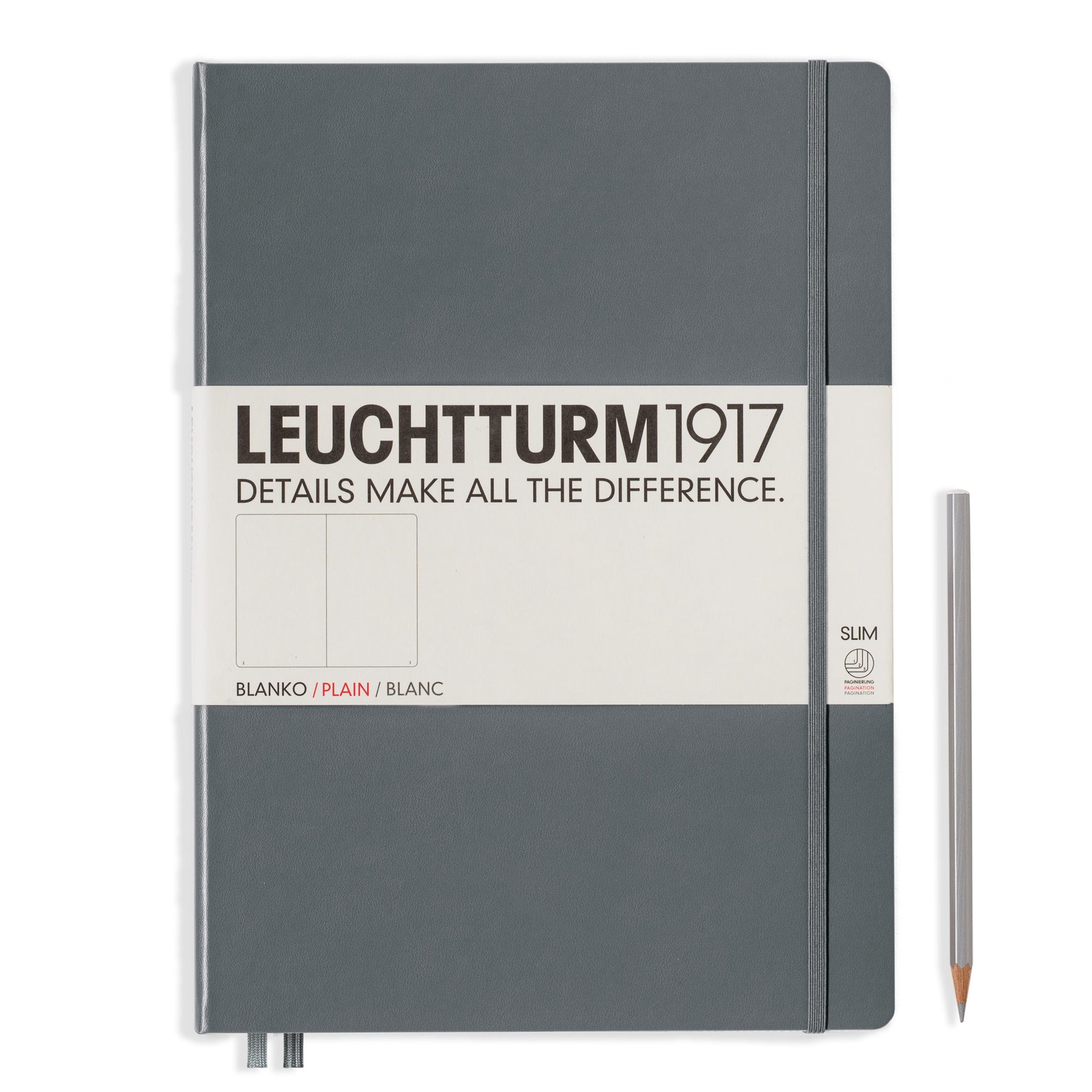 A4+ Blank Master Classic Notebook Slim Hardcover, LEUCHTTURM1917 Port Red