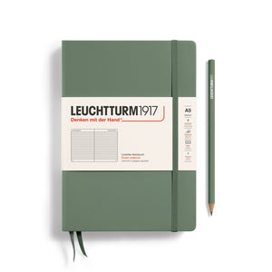A5 Lined Notebook Hardcover, LEUCHTTURM1917 Olive