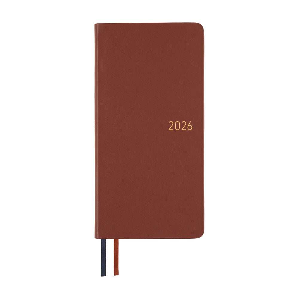 2026 Hobonichi Techo -  Leather: Wine Brown / Weeks Softcover Book / Weekly Horizontal / Jan start / Mon start