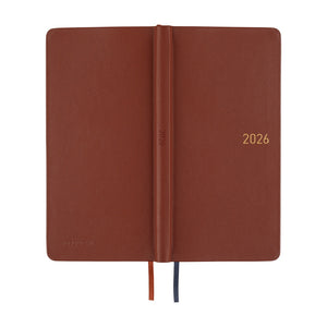 2026 Hobonichi Techo -  Leather: Wine Brown / Weeks Softcover Book / Weekly Horizontal / Jan start / Mon start
