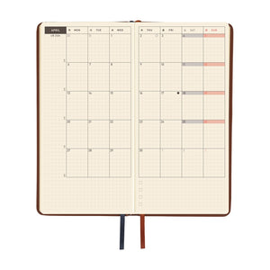 2026 Hobonichi Techo -  Leather: Wine Brown / Weeks Softcover Book / Weekly Horizontal / Jan start / Mon start