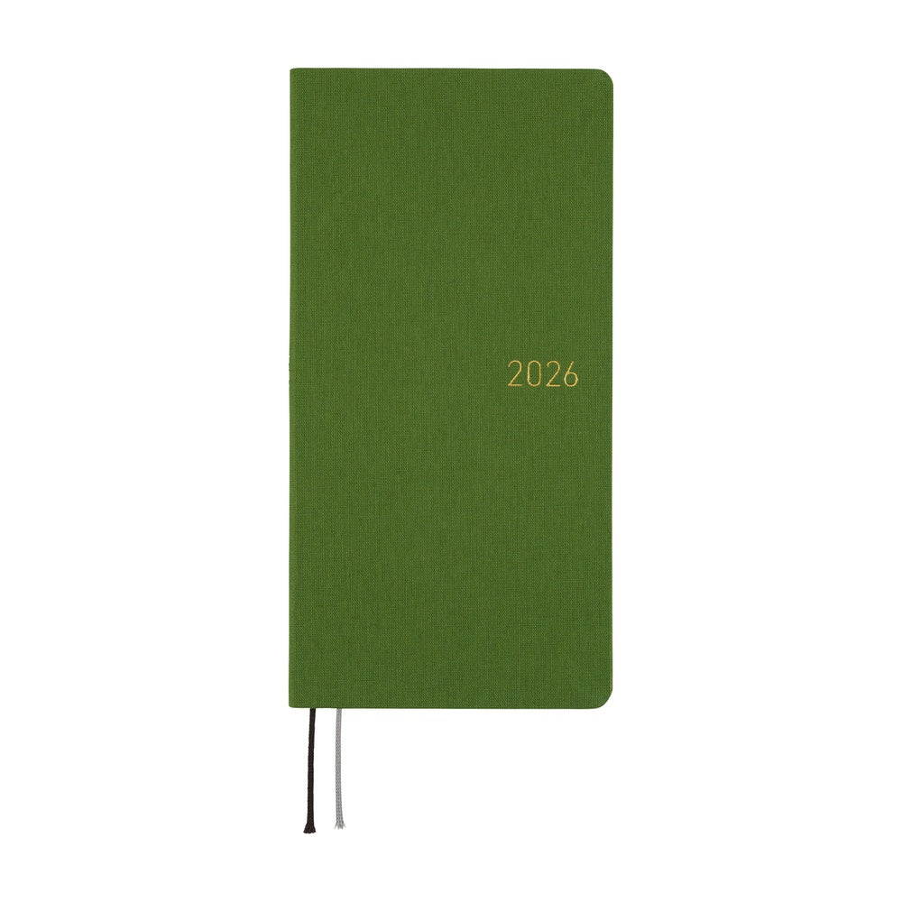 2026 Hobonichi Techo -  Colors: Antique Green / Weeks Hardcover Book / Weekly Horizontal / Jan start / Mon start