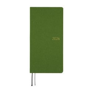 2026 Hobonichi Techo -  Colors: Antique Green / Weeks Hardcover Book / Weekly Horizontal / Jan start / Mon start