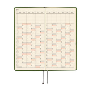2026 Hobonichi Techo -  Colors: Antique Green / Weeks Hardcover Book / Weekly Horizontal / Jan start / Mon start