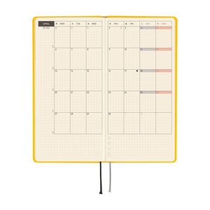 2026 Hobonichi Techo -  Colors: Full Moon Yellow / Weeks Hardcover Book / Weekly Horizontal / Jan start / Mon start