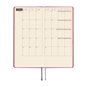 2026 Hobonichi Techo -  Colors: Peony Purple / Weeks Hardcover Book / Weekly Horizontal / Jan start / Mon start