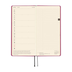 2026 Hobonichi Techo -  Colors: Peony Purple / Weeks Hardcover Book / Weekly Horizontal / Jan start / Mon start