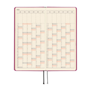 2026 Hobonichi Techo -  Colors: Peony Purple / Weeks Hardcover Book / Weekly Horizontal / Jan start / Mon start