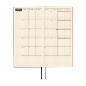 2026 Hobonichi Techo -  Colors: Strawberry Milk / Weeks Hardcover Book / Weekly Horizontal / Jan start / Mon start