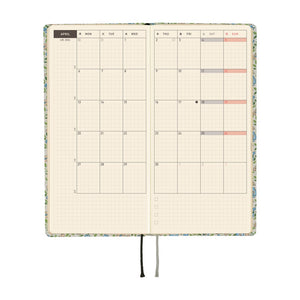 2026 Hobonichi Techo -  Liberty Fabrics: Sasha Kiora / Weeks Softcover Book / Weekly Horizontal / Jan start / Mon start