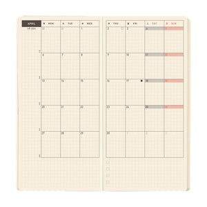 2026 Hobonichi Techo - Sneaker Tomato Red Weeks MEGA Softcover Book / Weekly Horizontal / Jan start / Mon start