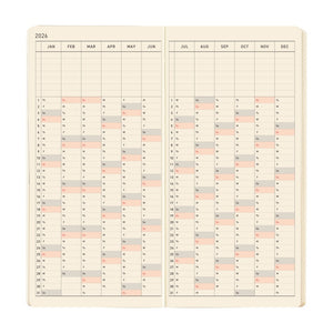 2026 Hobonichi Techo - Sneaker Tomato Red Weeks MEGA Softcover Book / Weekly Horizontal / Jan start / Mon start