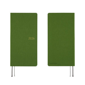 2026 Hobonichi Techo -  Colors: Antique Green / Weeks Hardcover Book / Weekly Horizontal / Jan start / Mon start