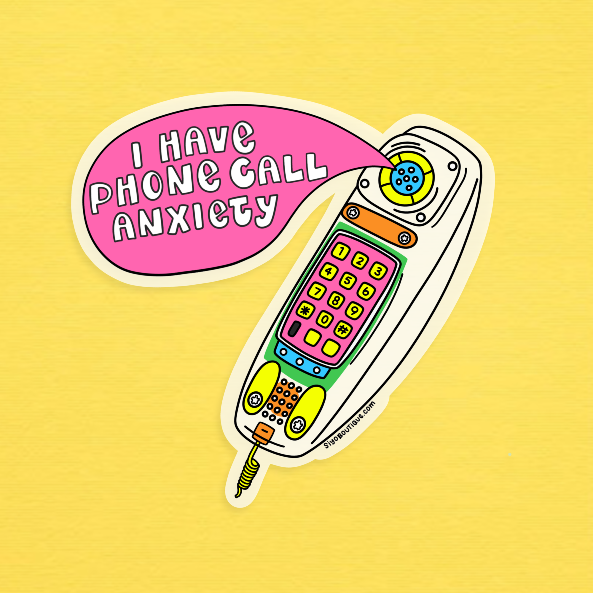 Phone Anxiety Clear Vinyl Sticker