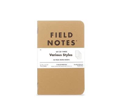 Original Kraft Pocket Plain Original 3-Pack Softcover, FIELD NOTES