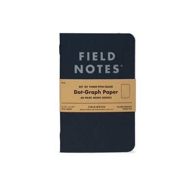 Dotted Pitch Black Memo Book Softcover, FIELD NOTES