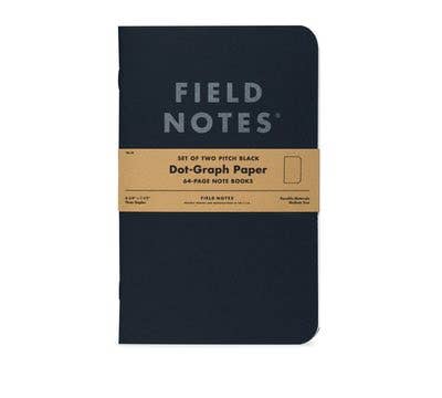 Dotted Pitch Black Notebook Softcover, FIELD NOTES