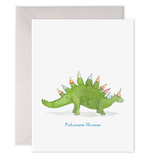 Partysaurus Card | Kids Birthday Dinosaur Greeting Card: 4.25 X 5.5 INCHES
