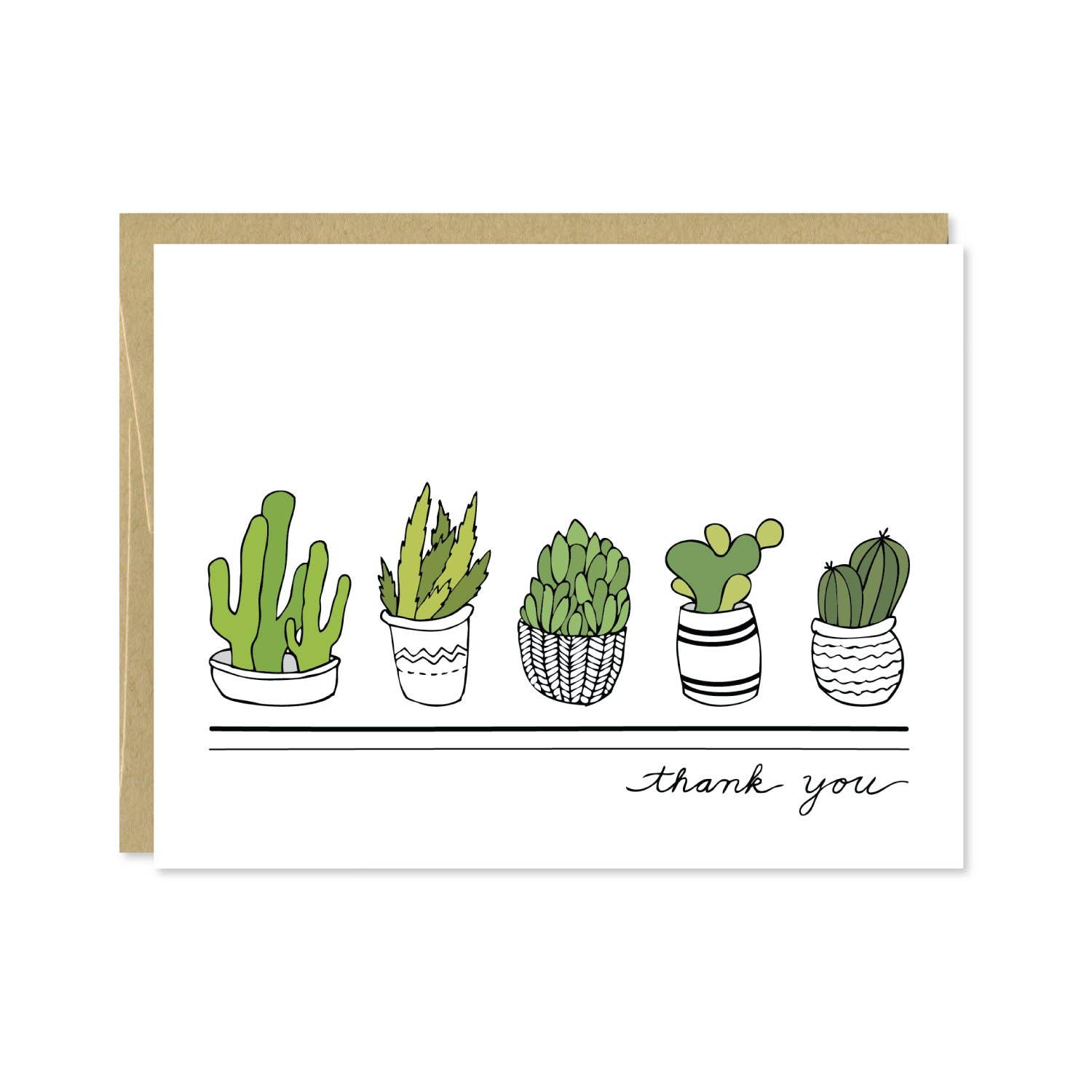 Succulent Thank You Card