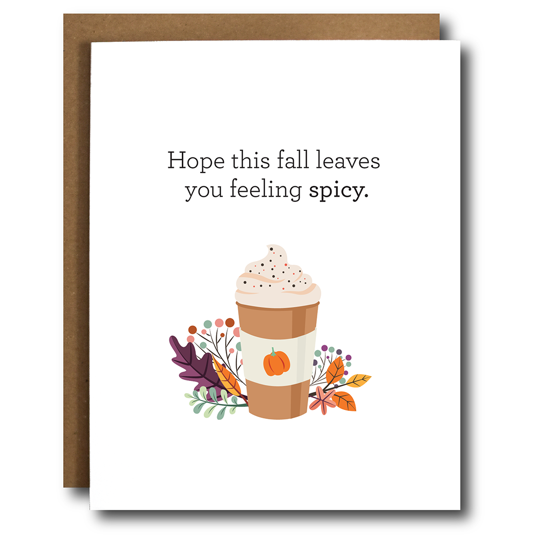 Pumpkin Spice Latte Fall Greeting Card