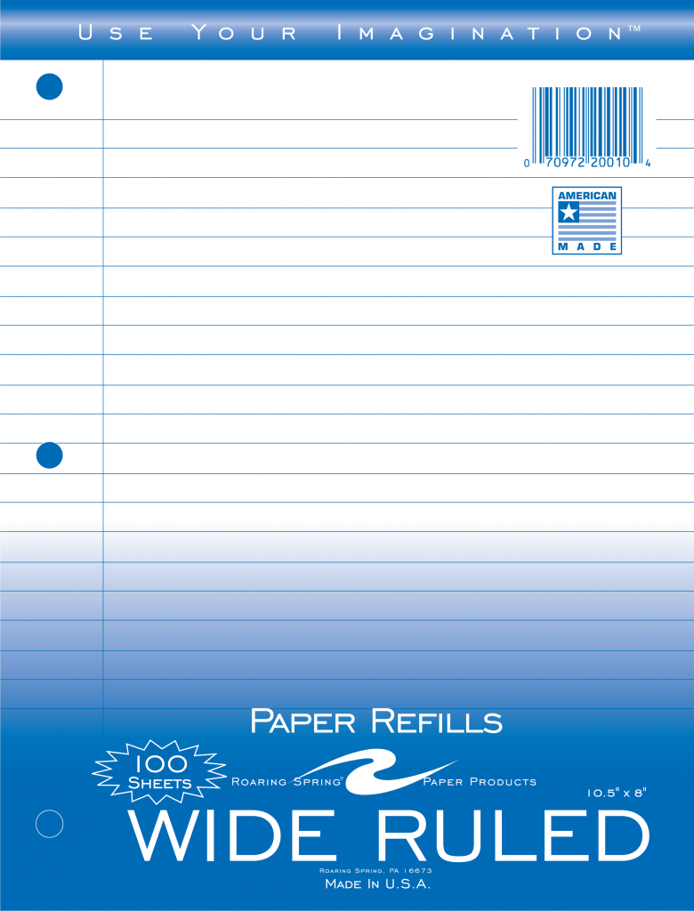 Wide Ruled Filler Paper