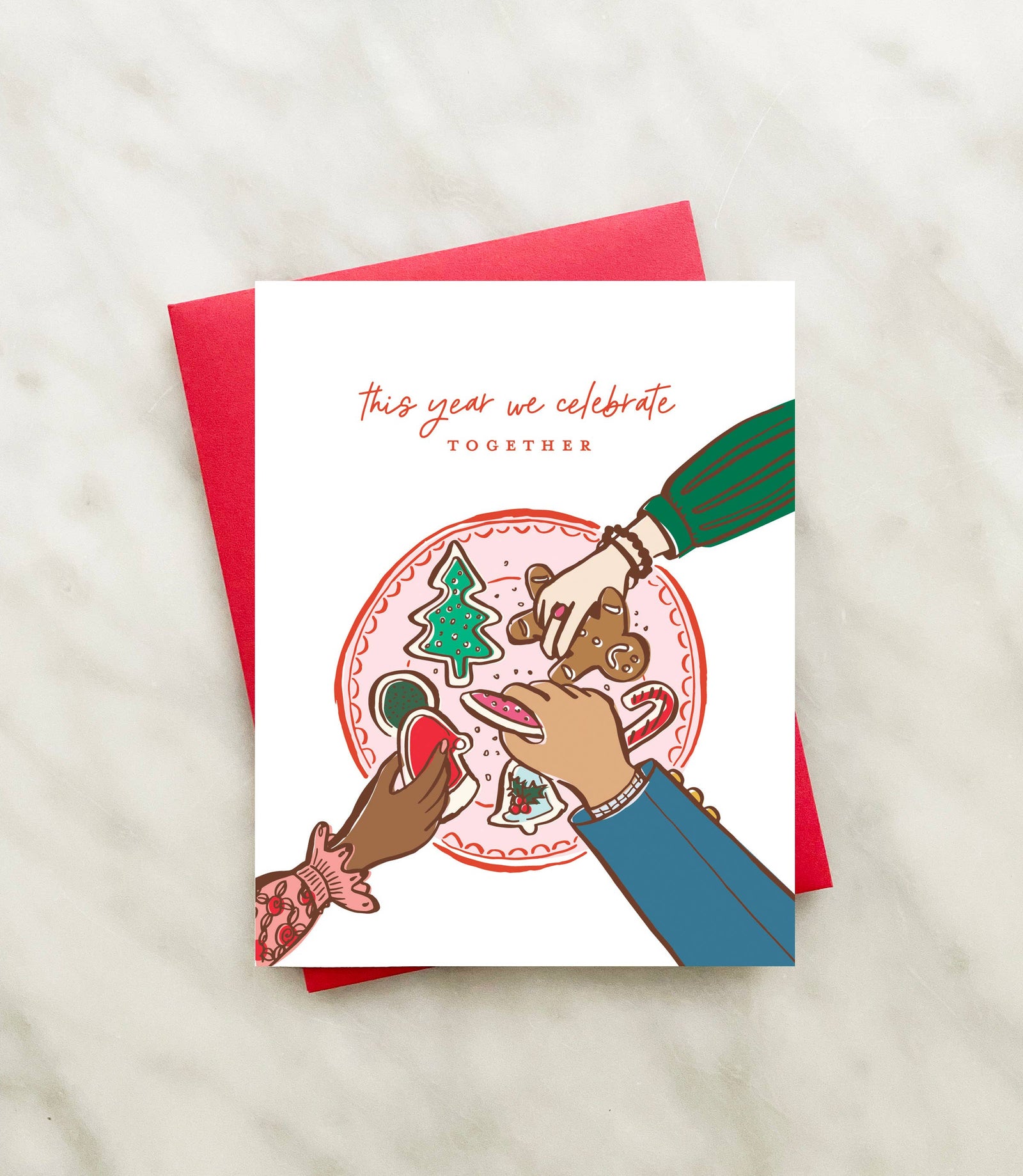 together christmas cookie holiday card