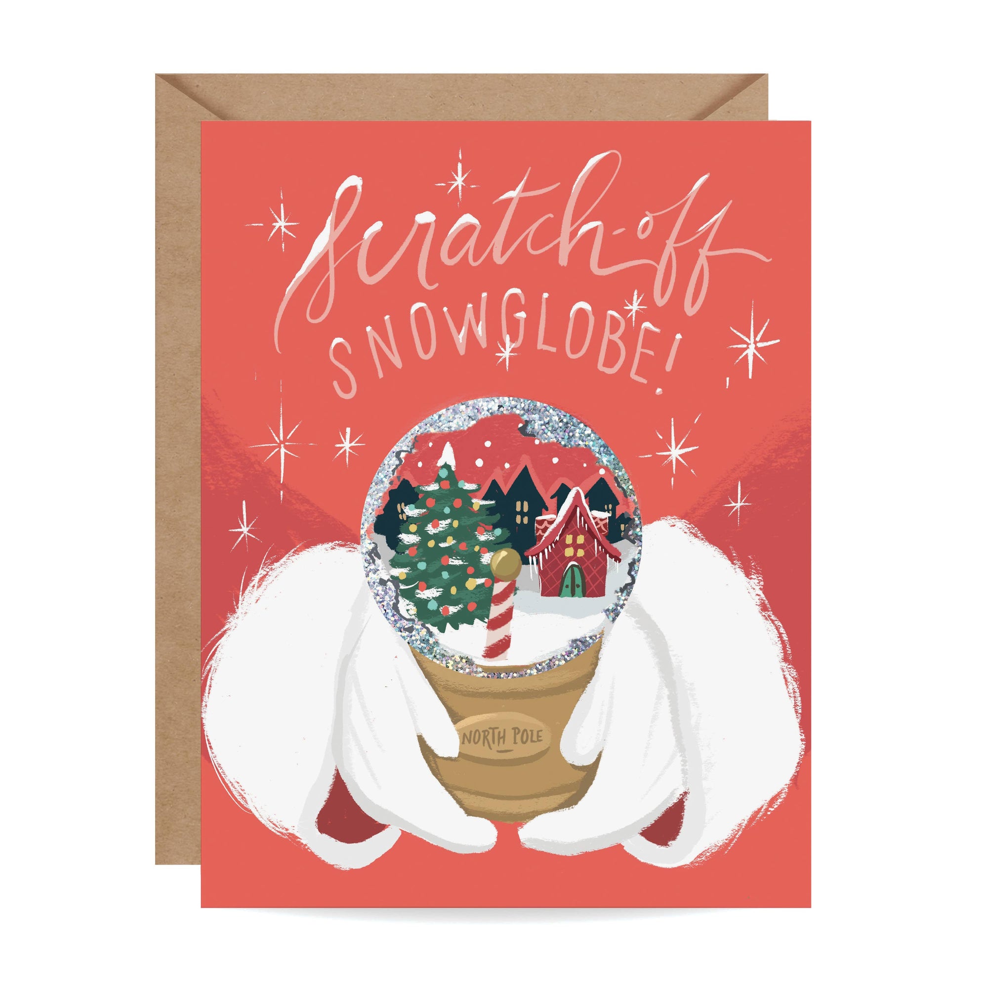 North Pole Snow Globe Scratch-off Holiday Card