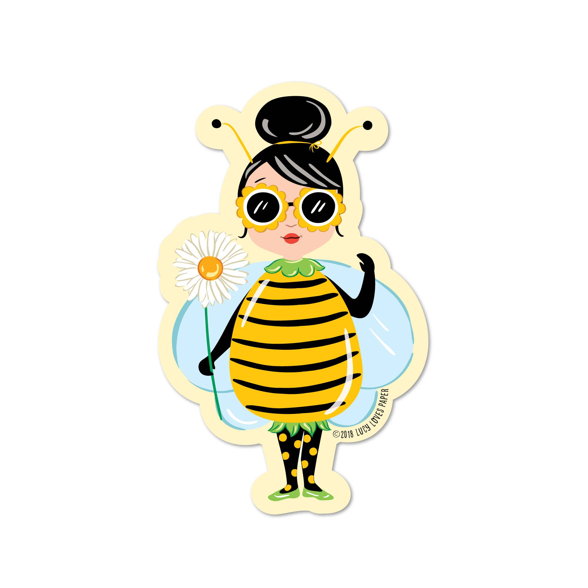 Bumble Bee Girl Sticker