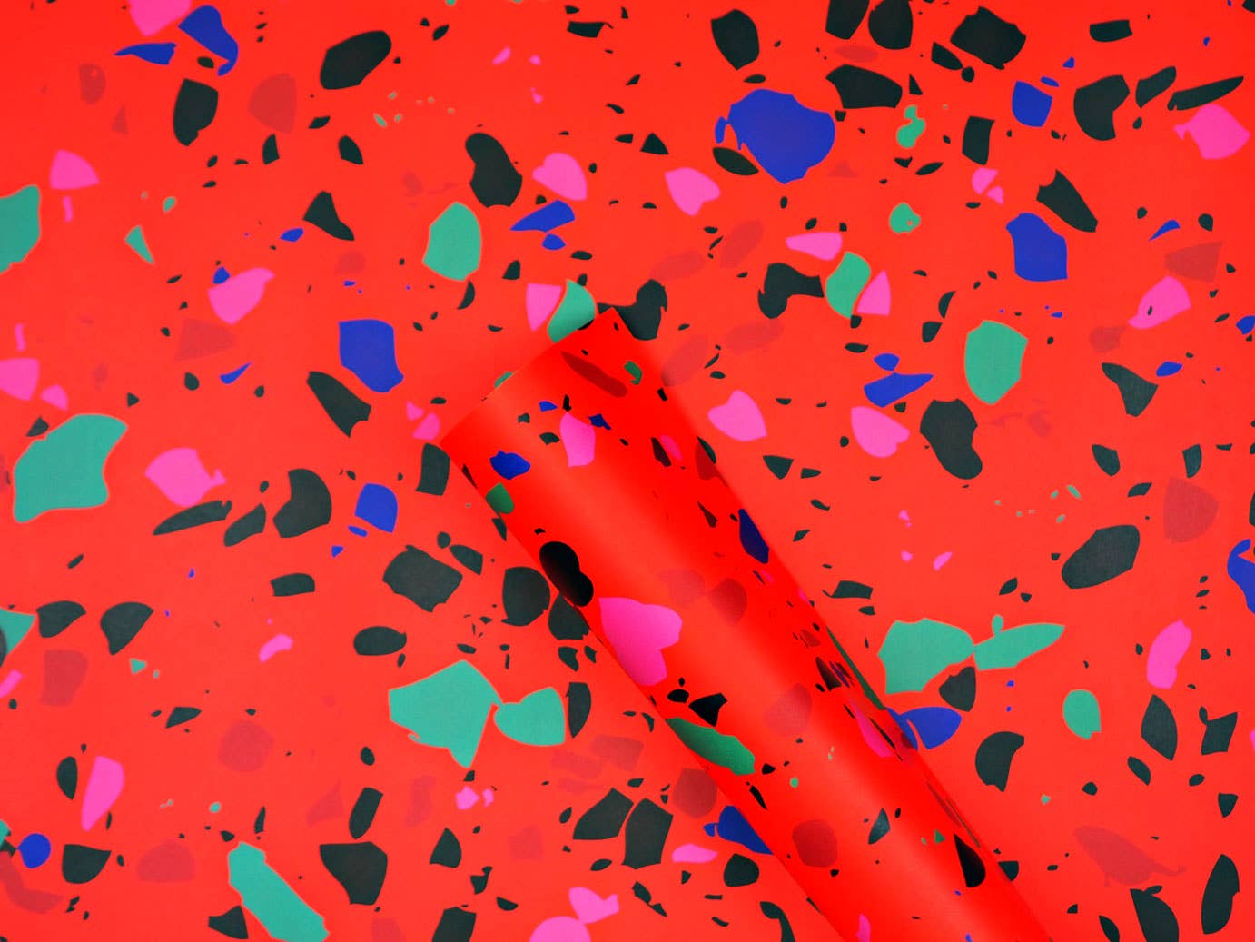 Red Terrazzo Flat Gift Wrap
