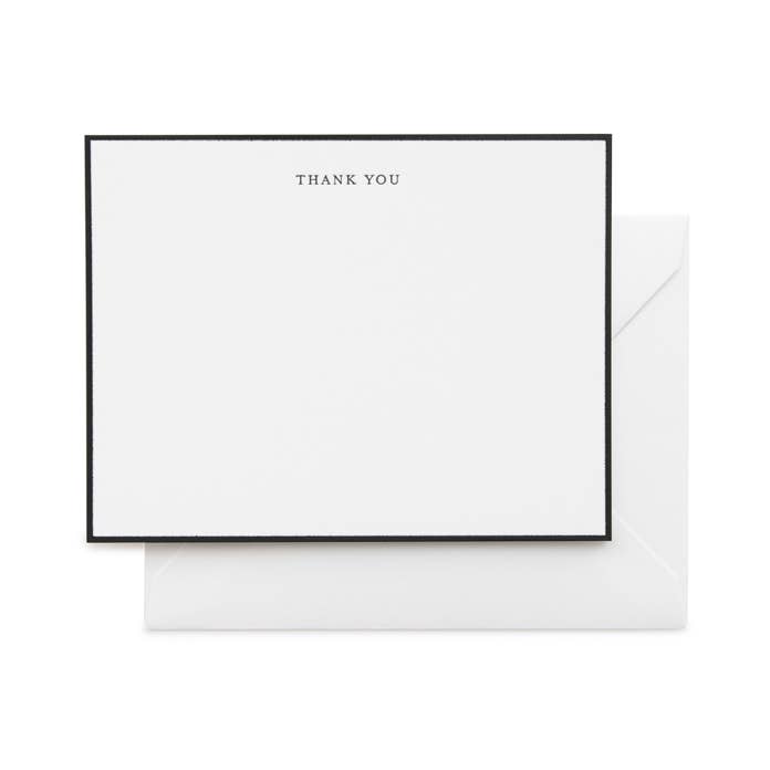 Black Simple Thank You Note - Boxed Set